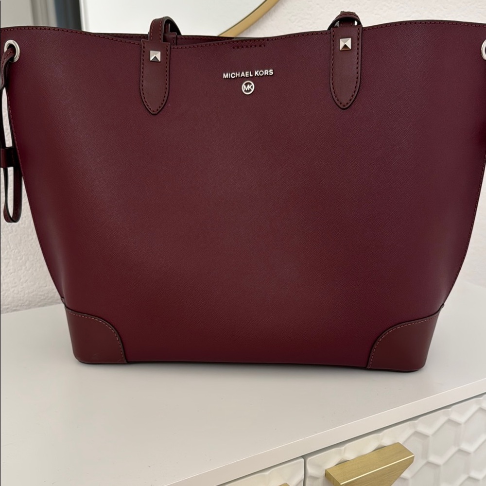 Michael Kors Burgundy Tote Bag